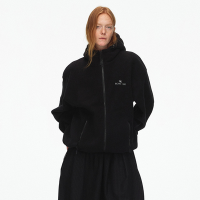 ECHOADE立领连帽设计摇粒绒外套