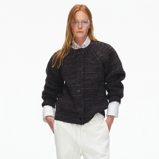 毛衣 落肩设计混色纱线开衫 ECHOADE柔软厚实 插肩袖