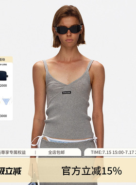 ECHOADE 夏日经典V领设计蕾丝拼接无袖上衣修身廓形针织吊带背心