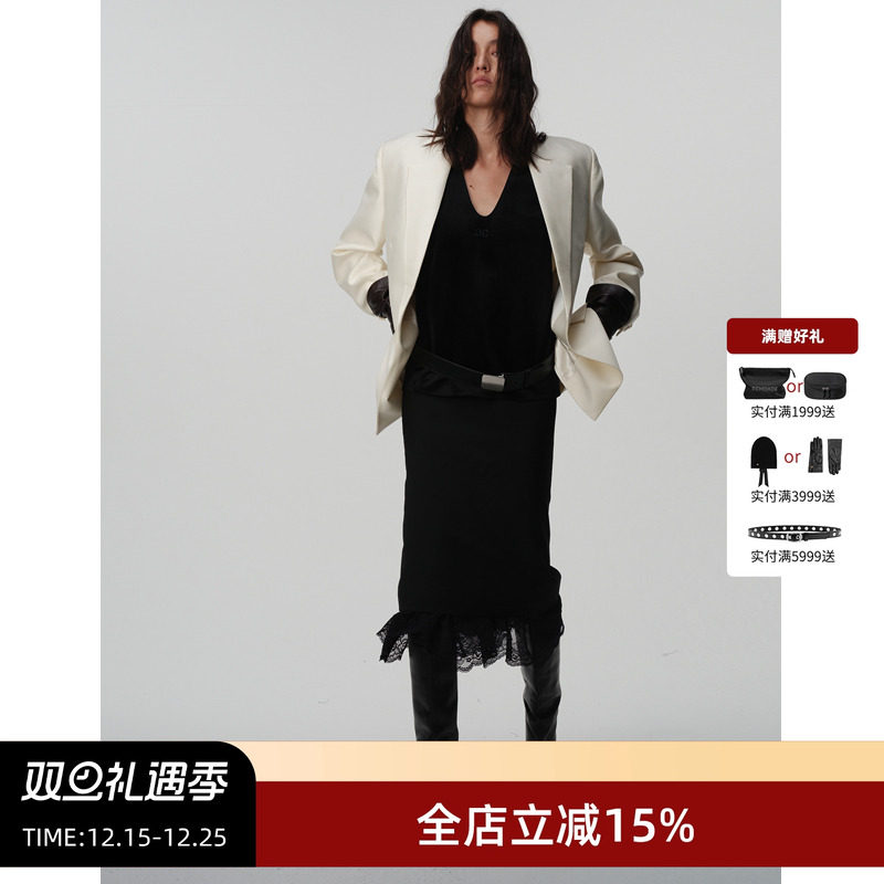 ECHOADE蕾丝拼接半身裙