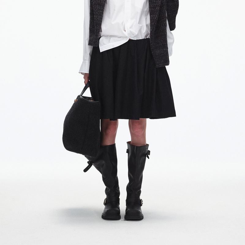 ECHOADE灵动花苞裙型褶皱半身裙