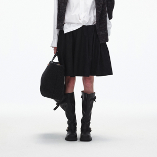 ECHOADE优雅与浪漫并存 立裁雕琢灵动花苞裙型褶皱半身裙