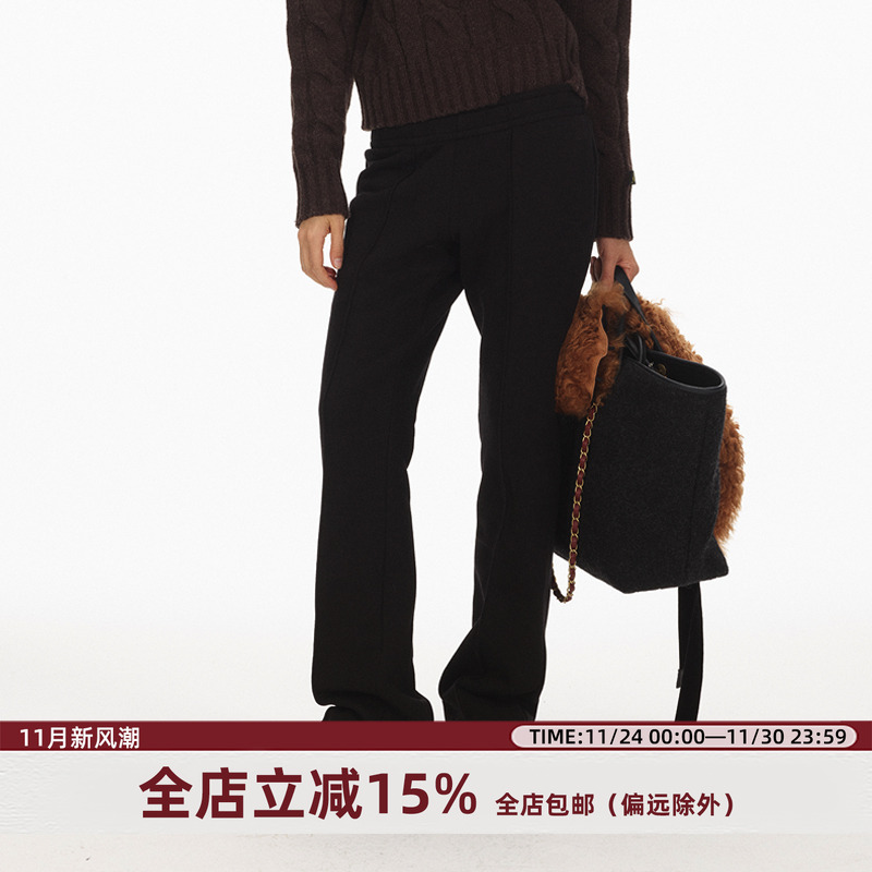 ECHOADE加绒微喇设计休闲卫裤