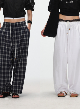 ECHOADE强推经典B入轻盈透气腰头耳仔式设计时髦宽松堆积感阔腿裤