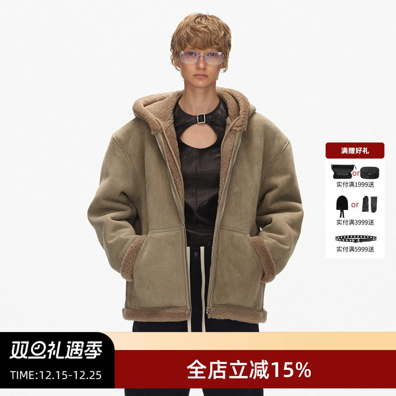 ECHOADE麂皮绒羊羔毛外套