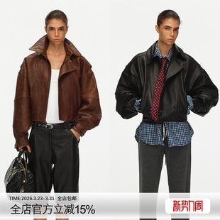 飞行员式 经典 做旧皮衣夹克外套 摩登率性 ECHOADE英国进口绵羊皮