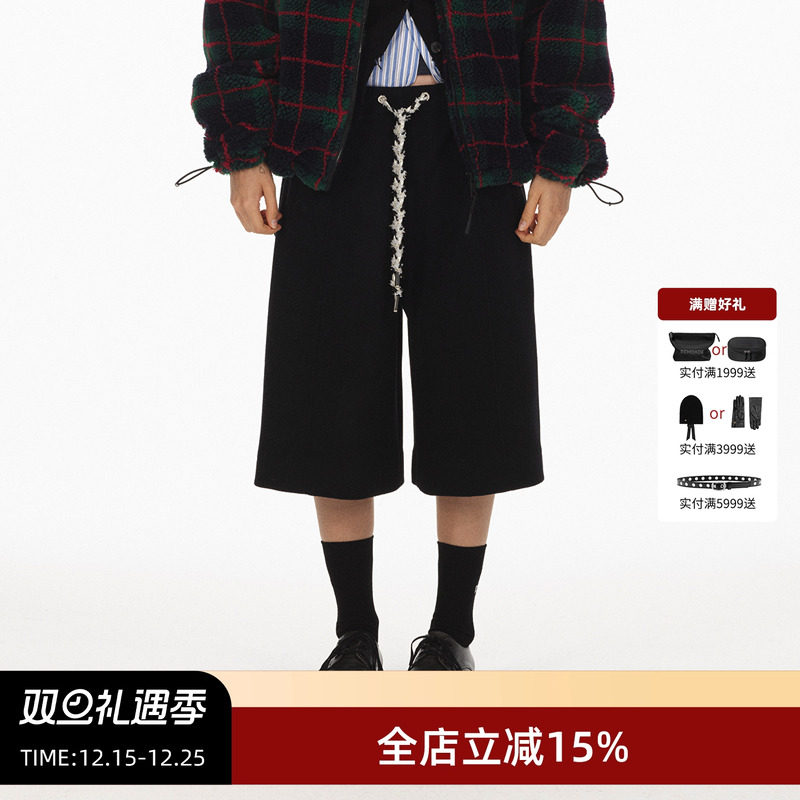 ECHOADE阔腿加厚毛呢中裤