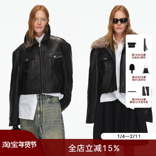 ECHOADE经典实穿 一件过冬毛领夹棉皮夹克外套