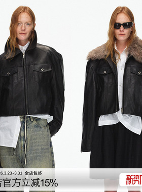 ECHOADE经典实穿 一件过冬毛领夹棉皮夹克外套