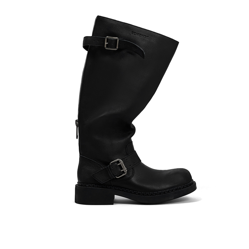 ECHOADE手工擦色机车长筒靴