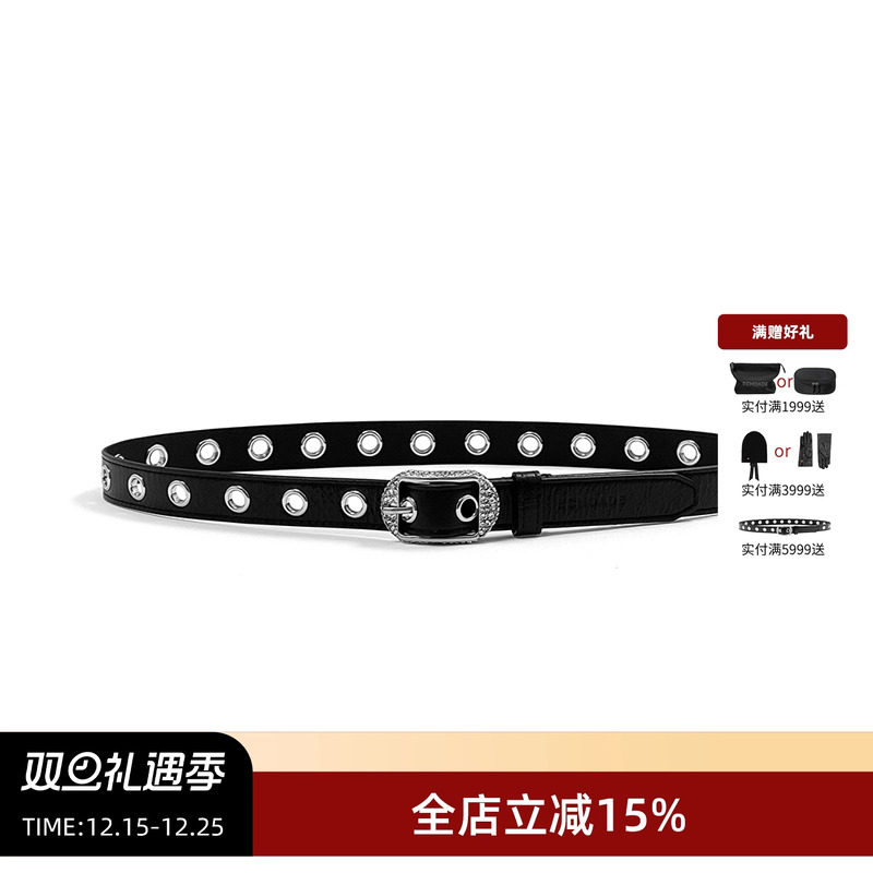 ECHOADE精致钻扣设计黑色腰带