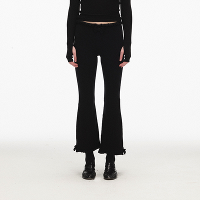 ECHOADE中腰蝴蝶结装饰微喇裤