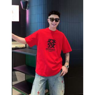 發财短袖 休闲百搭款 长袖 7522男士 烧花贴皮刺绣卫衣T恤7509 新年款