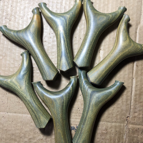 阿根廷绿檀直板飞虎弹弓纯实木户外实战原木抛光无漆可把玩