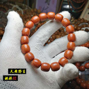 文玩手串天然野生东北脑纹桃核打磨老型精品男小尺寸直切桶珠佛珠