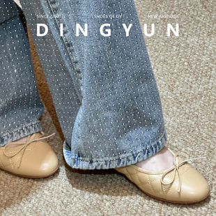 羊皮版dingyun丁允内增高单鞋女小香风浅口蝴蝶结玛丽珍女鞋春夏
