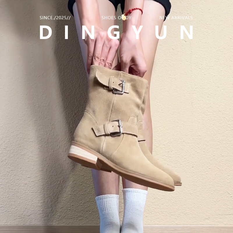 复古美拉德短筒靴子马丁靴皮带扣