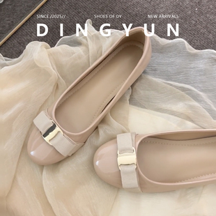 女通勤浅口复古软妹玛丽珍鞋 羊皮版 dingyun丁允平底内增高单鞋