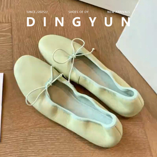 【丁允】春夏温柔百搭圆头蝴蝶结浅口单鞋简约气质软底不累脚瓢鞋