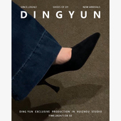 羊皮版 面试 尖头细跟通勤女鞋 dingyun丁允秋冬高跟鞋 黑色职业单鞋