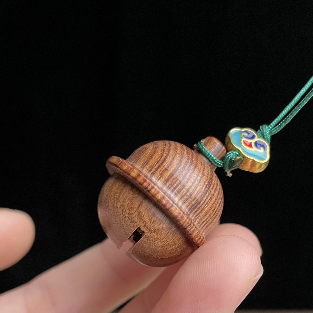 黑花梨木铃铛香囊祥云创意钥匙扣小叮当挂件扩香瓶男女小礼物