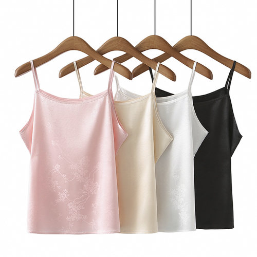 吊带上衣女国风大码缎面背心