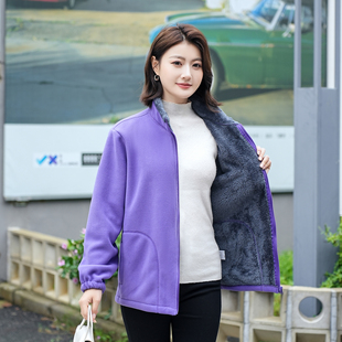 拼色立领加绒加厚保暖卫衣 女装 胖mm外套220斤秋冬2025年新款 大码