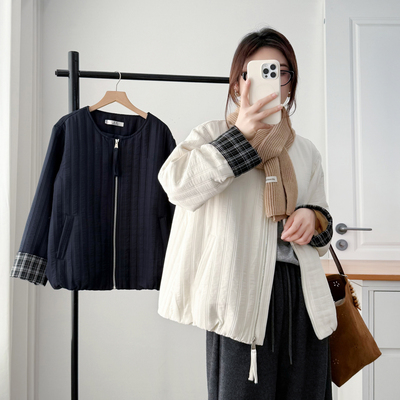 薄款棉服女大码宽松拉链棉衣外套