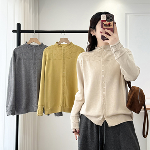 女大码 毛衣打底衫 2026新款 提花开衫 胖妹mm200斤时尚 半高领针织衫