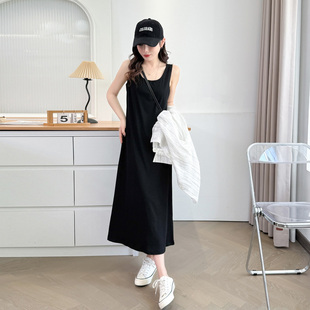 胖mm200斤宽松休闲遮肚内搭背心长裙 新款 大码 显瘦连衣裙2025夏季