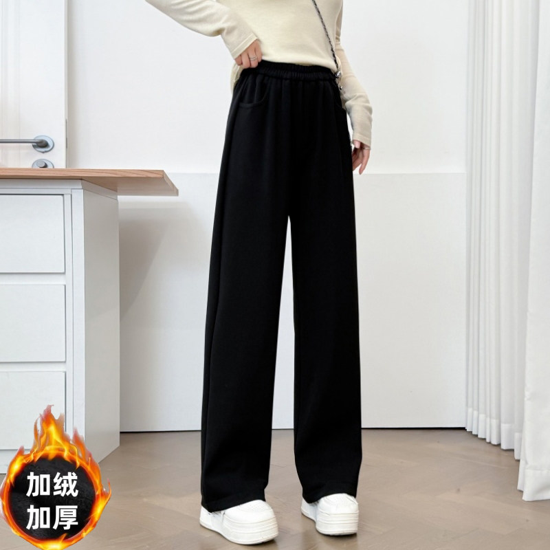 裤子大码加厚加绒宽松休闲阔腿裤