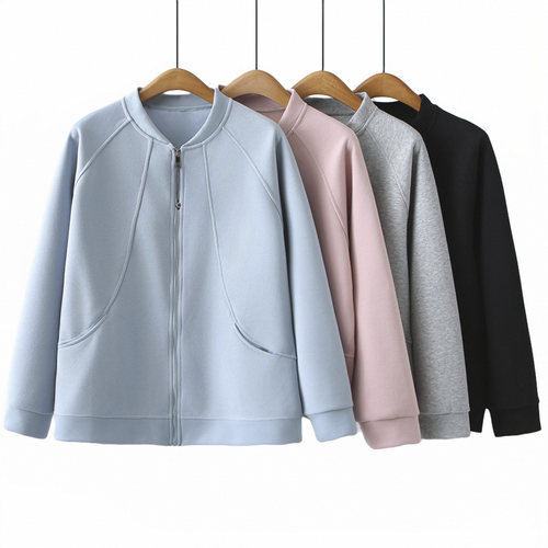 大码胖mm春装外套拉链棒球服上衣