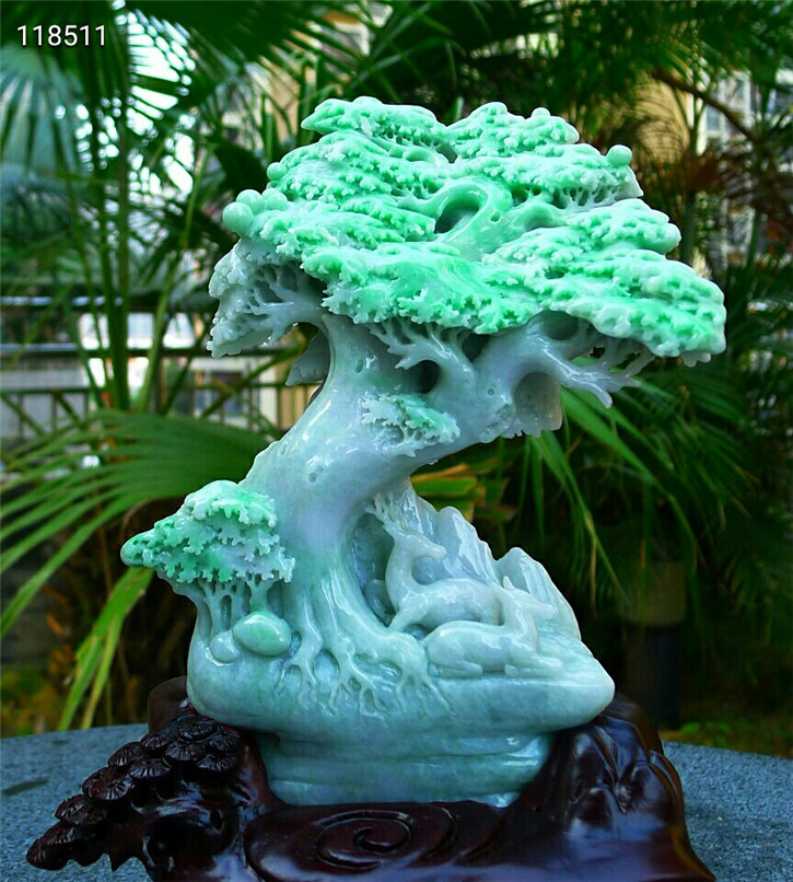 天然老坑种摆件配证书翡翠
