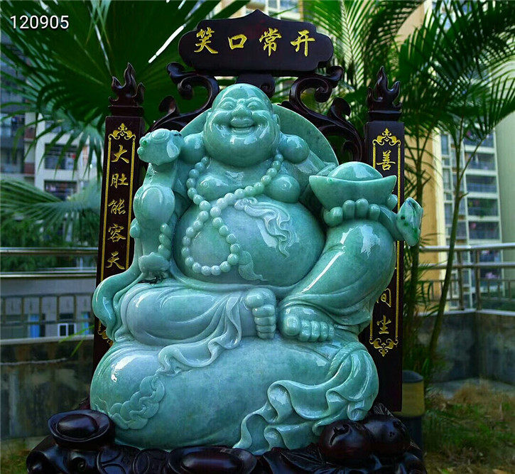 天然老坑种摆件配证书翡翠