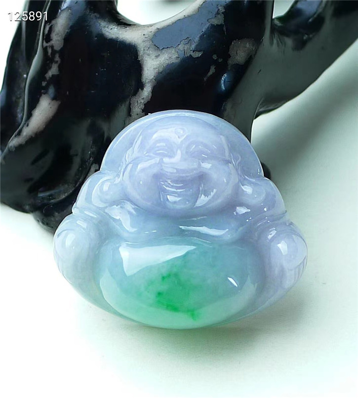 天然老坑种精雕配证书佛公吊坠