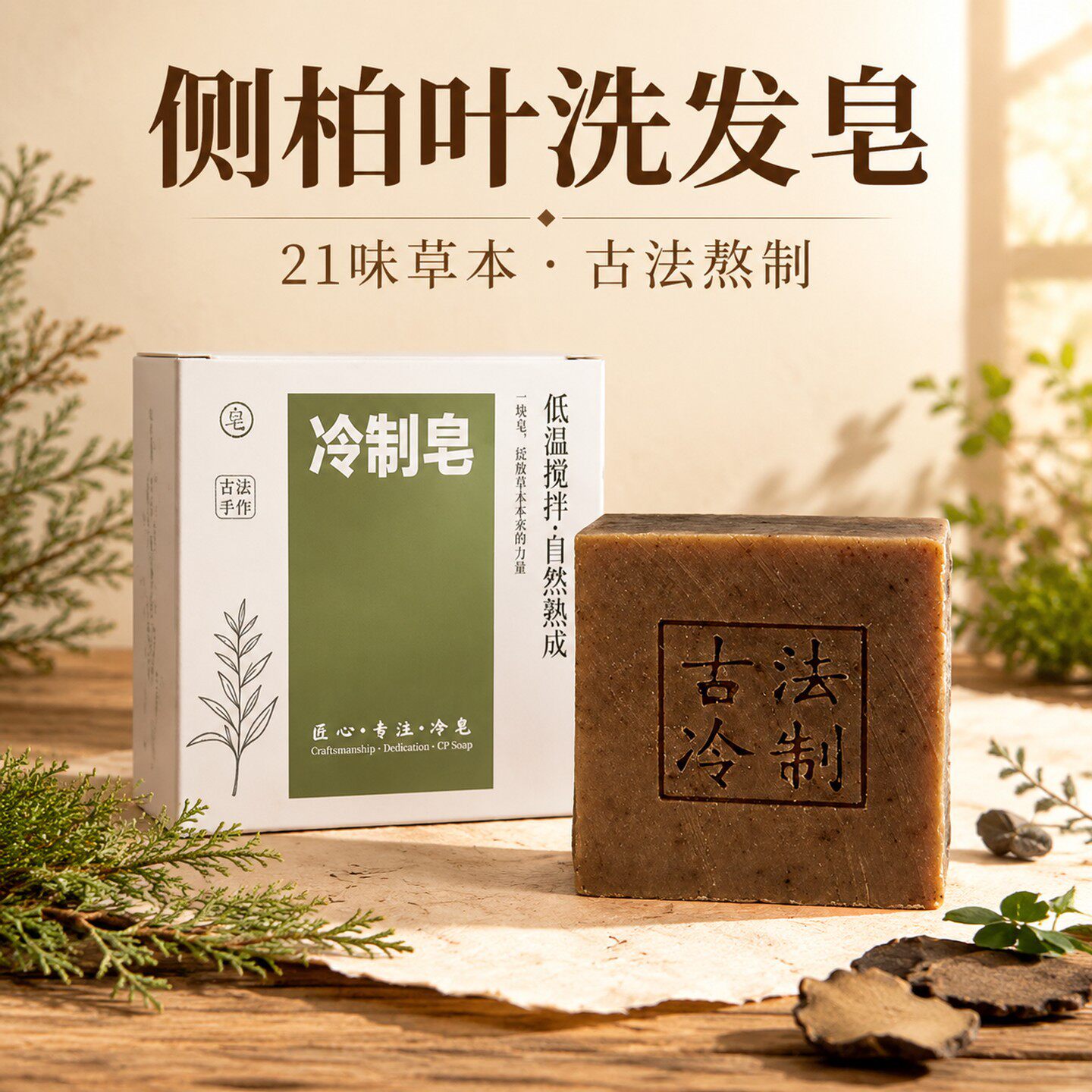 古法侧柏叶冷制洗发皂