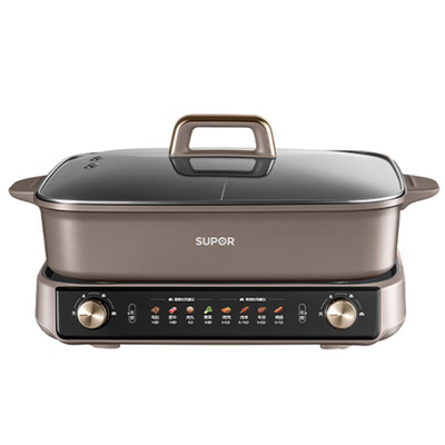 苏泊尔电火锅0氟鸳鸯锅8L多功能锅分区双控火锅专用锅H80FK980Y