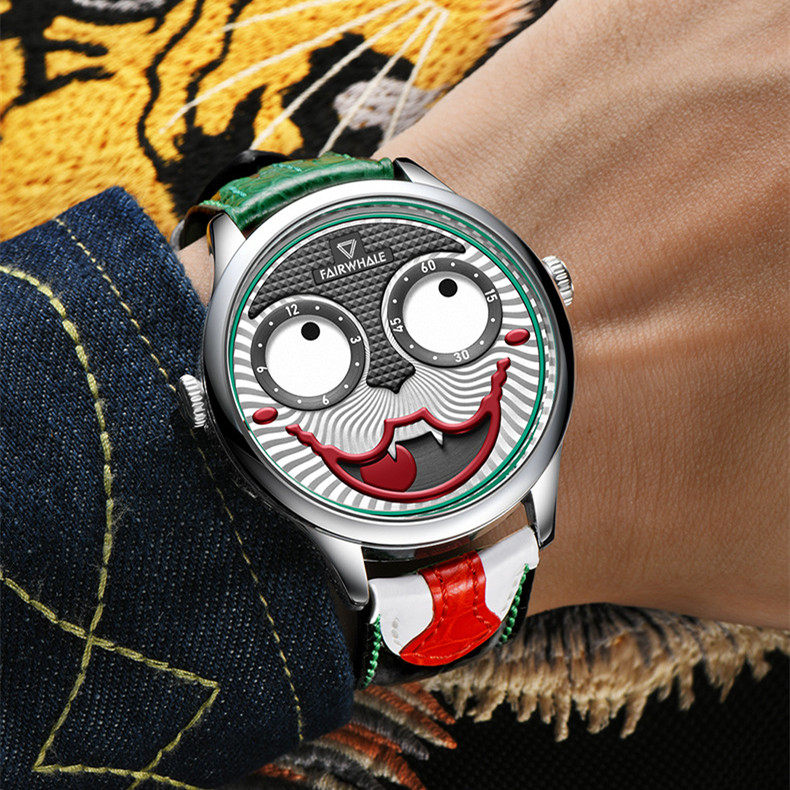 俄罗斯小丑手表2021年新款个性joker机械表男士手表学生潮流石英