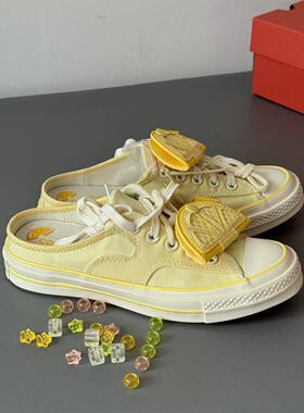 CONVERSE匡威1970S Mule黄色橙子半拖懒人帆布半拖鞋A10071c