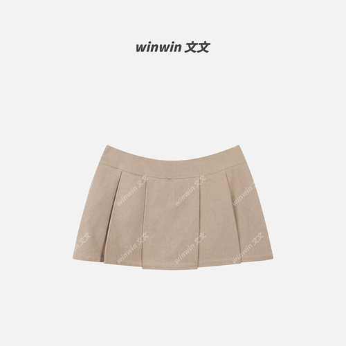 【校霸裙】文文私服 时尚设计感安全裤百褶半身裙预WWC6BSQ0302