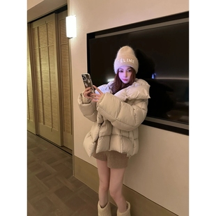 时尚 文文私服 保暖纯色简约羽绒服小个子WWQ5YRF2447 巧克力