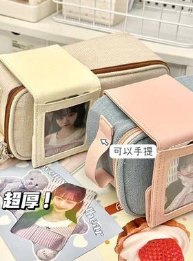 SINGBA小卡笔袋设计小众大容量初中生高颜值多层高级简约ins文具