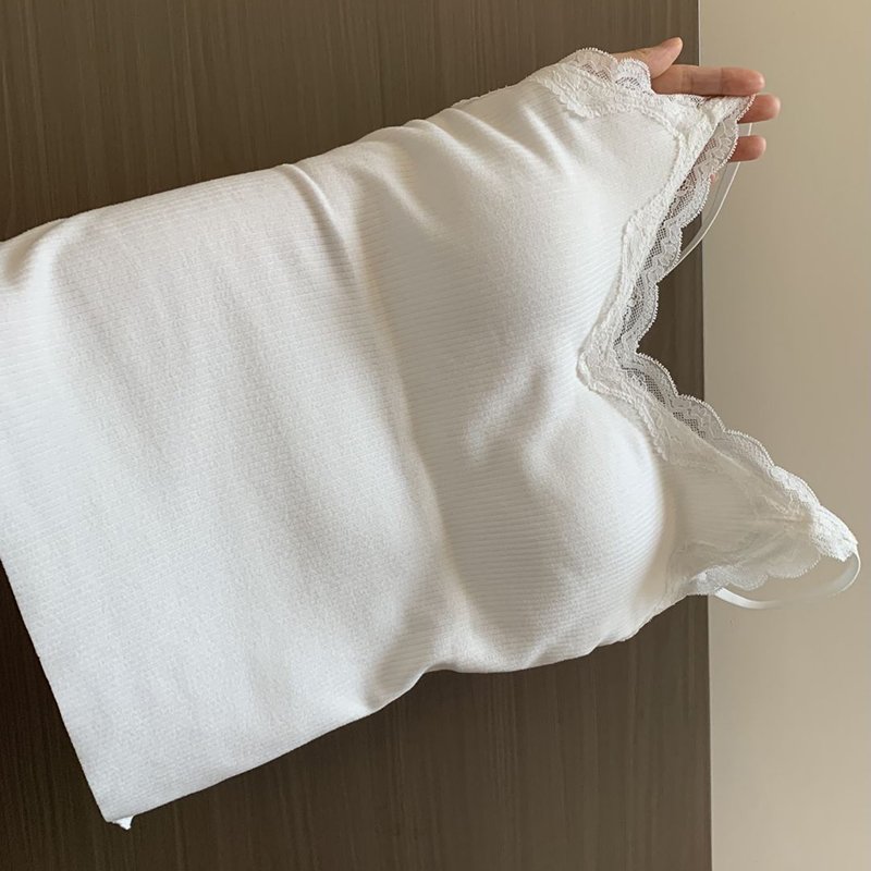 羊毛发热保暖内衣女秋冬磨毛带胸垫秋衣秋裤吊带背心蕾丝内搭打底