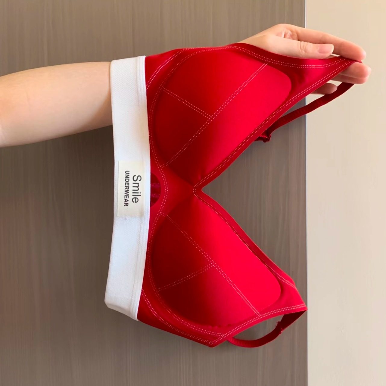 本命年红色内衣提拉文胸套装