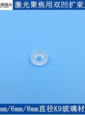 532nm绿色激光模组用5mm6mm8mm直径玻璃材质双凹扩束透镜点状效果