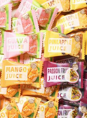 龙客果然爆浆VC夹心软糖果味浓郁办公酒店前台招待摆盘糖果小零食