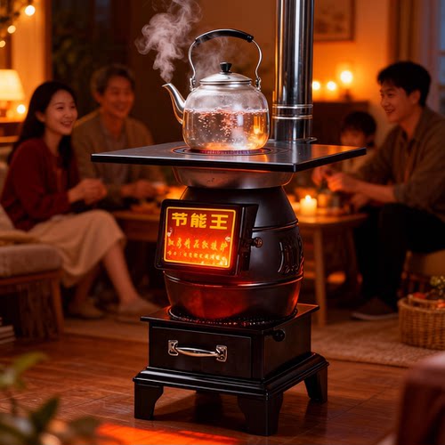 冬季家用柴火煤两用回风取暖炉