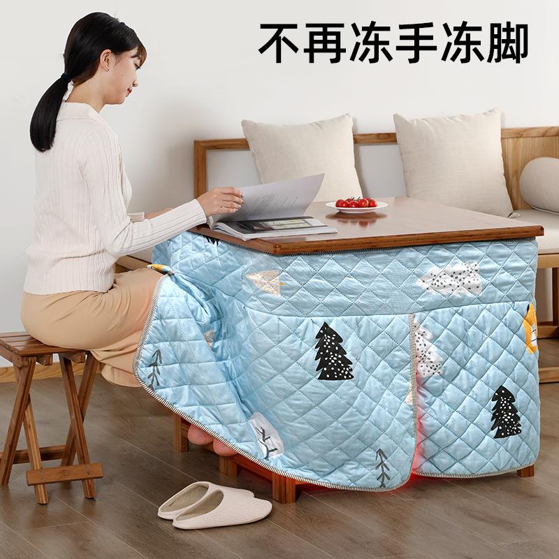 实木长方形多功能烤火桌四方取暖