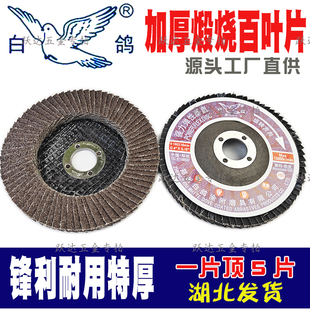 白鸽网盖加厚100型百叶轮 千页片 抛光轮 80目千叶片打磨汽车磨片