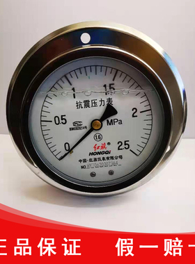 红旗仪表厂家直销轴向带前边抗震压力YTN-100ZT 表油液板式安装表